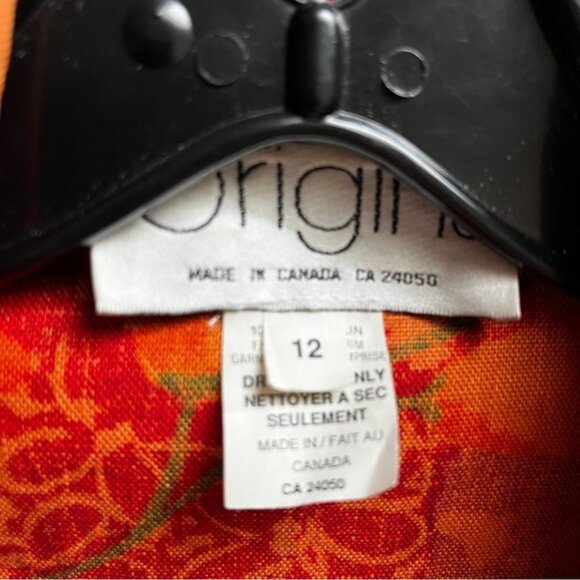 Vintage Origins Vibrant Red and Orange Linen Blazer Jacket Sz 12 - Picture 7 of 11